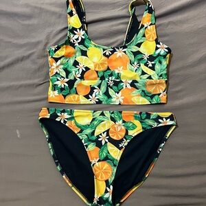 Old Navy Citrus Print Bikini - Orange and Green